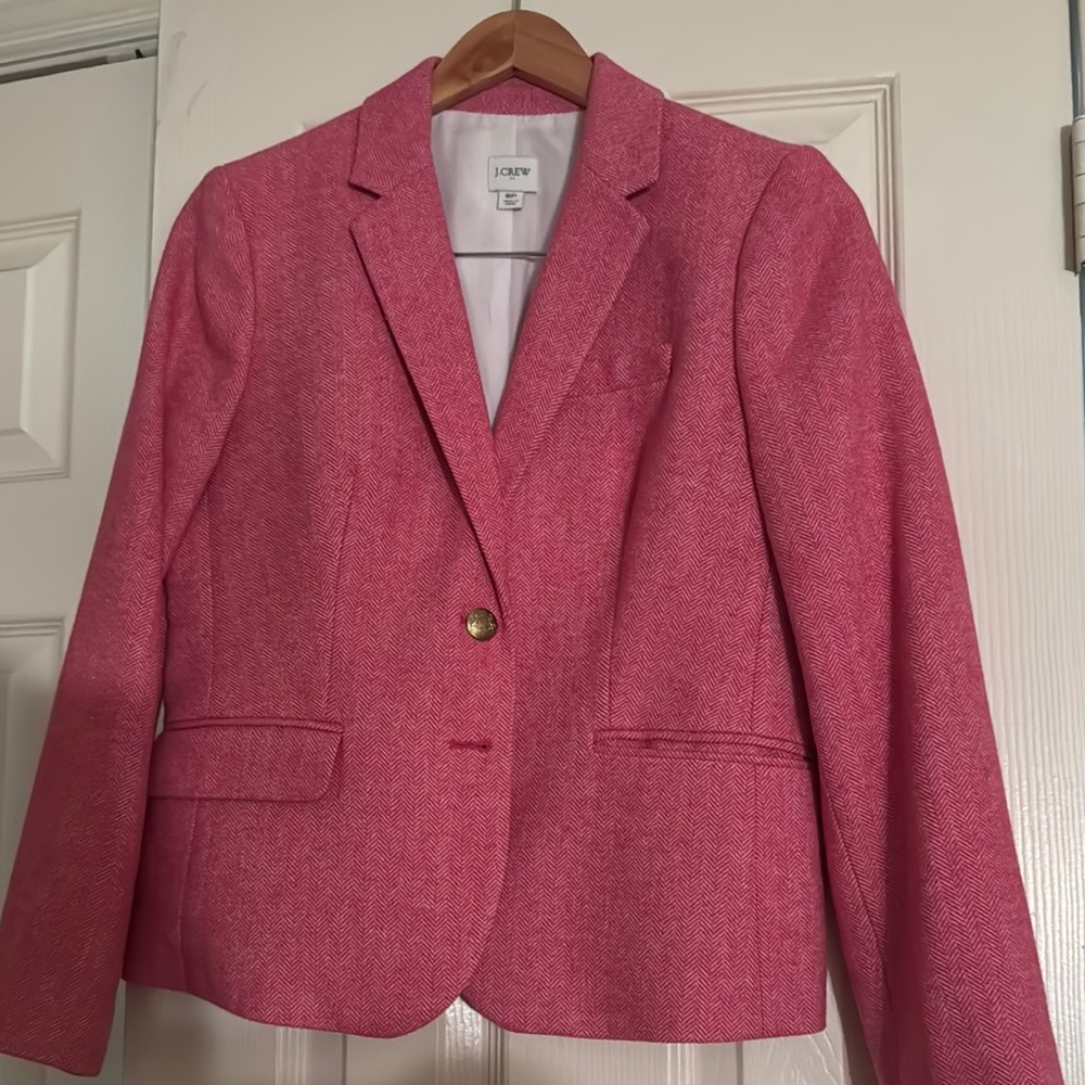 J. Crew Pink Blazer Textured Suit Jacket